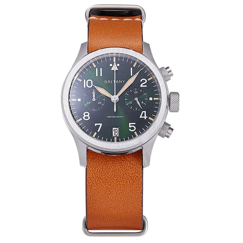 Customizable watch Baltany Military Chronograph watch S5057 Retro Quartz VK64 10ATM  Swiss Lume AR Sapphire