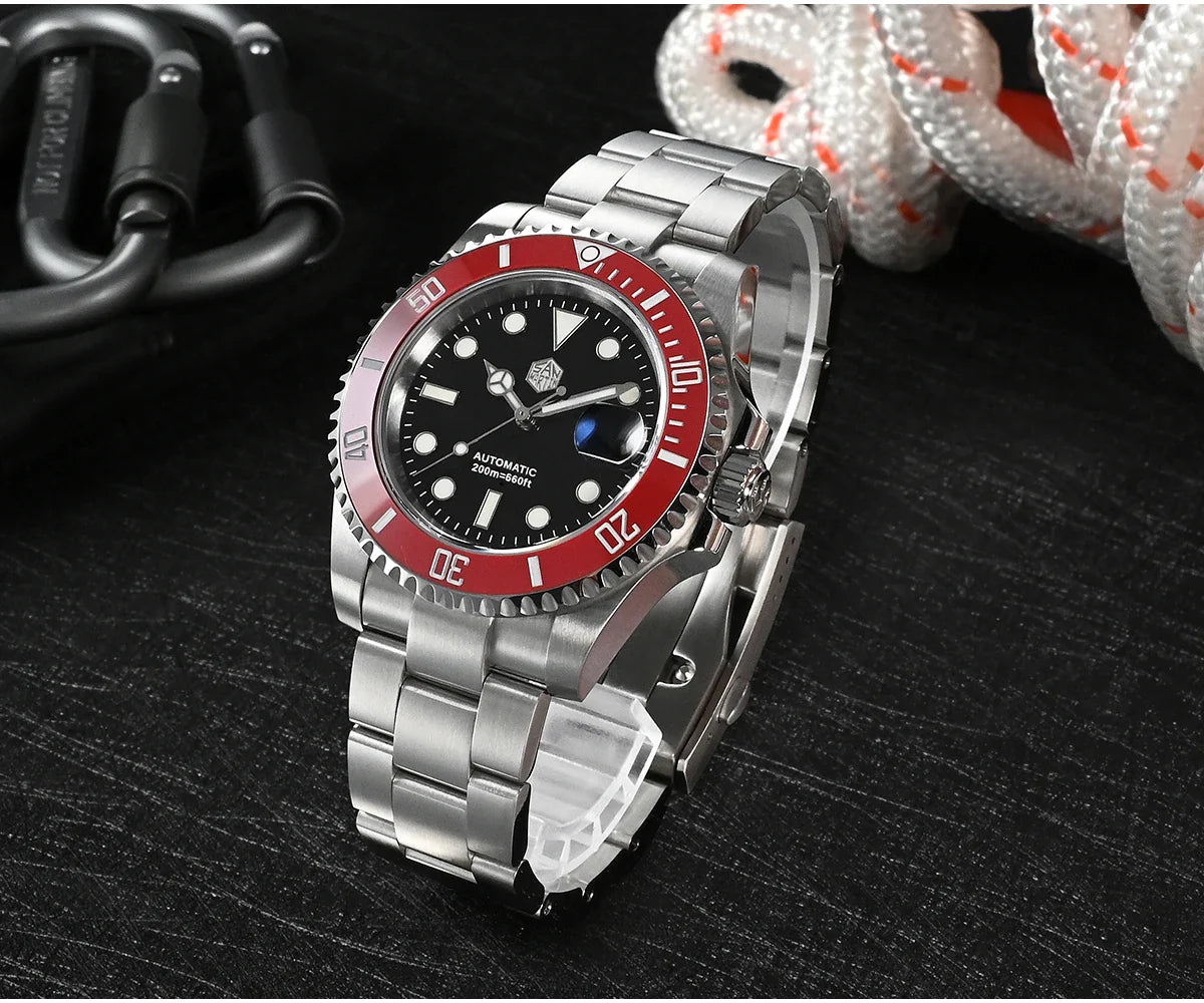 San Martin SUB Diver Sn0019G 41mm Water Ghost PT5000 SW200 Automatic AR Sapphire 20Bar BGW-9 Luminous