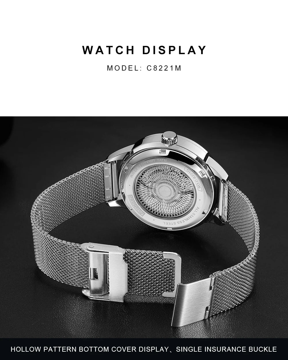 Cadisen C8221 Minimalist Watch Miyota 8215 AR Sapphire C3 Lume 40MM 5Bar