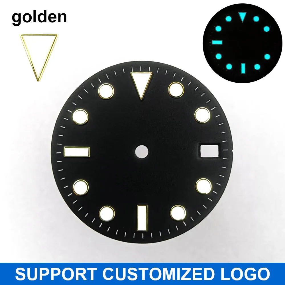 28.5mm diameter dial suitable for NH-34/35/36 movements GMT Luminous dial customization LOGO/name DIY dial watch parts
