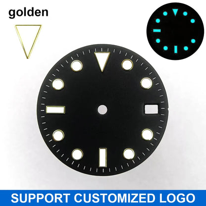 28.5mm diameter dial suitable for NH-34/35/36 movements GMT Luminous dial customization LOGO/name DIY dial watch parts