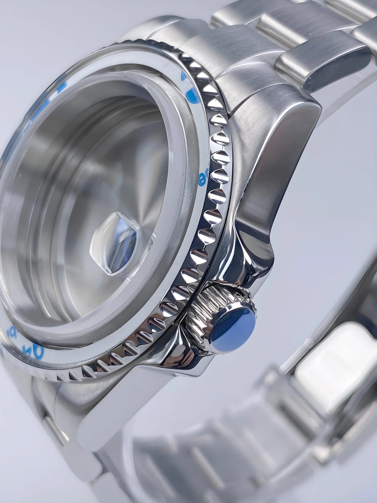 Sub Watch Case NH35 sliver 40mm GMT/SUB 120 clicks Stainless Steel Sapphire Glass fit nh34 nh35 nh36 movement 28.5mm Date Dial