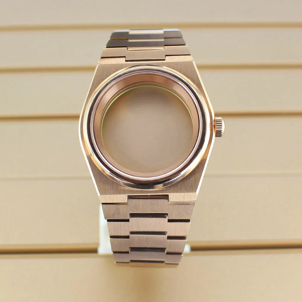 40mm Silver Watch Case Sapphire Crystal Glass For Mod PRX Super Player NH35 NH36 NH38 NH34 NH70 NH72 Movement Solid Bottom Cover