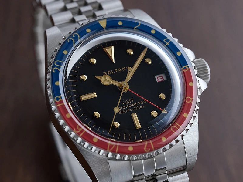 Customizable Baltany 39MM 1957s GMT Master Homage Watch S6074 NH34 Automatic Dome Sapphire 20ATM  Swiss Lume