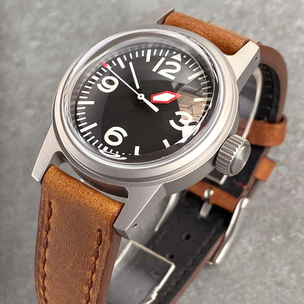 Tandorio TD135 Pilot 36mm PT5000 NH35 Brushed Case Domed Sapphire