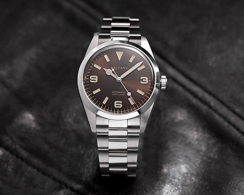 Baltany 39MM Explorer Watches Man S4035 NH38 Automatic Stainless Steel Bracelet Waterproof 200m Luxury Mechanical Wristwatch Man