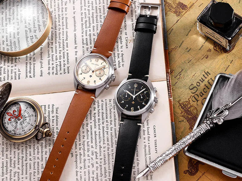 Customizable Watch Baltany 39mm Vk64 Quartz  Military watch Chrono RAF 6BB Homage Multifunction Chronograph 5bar AR Sapphire Swiss Lume