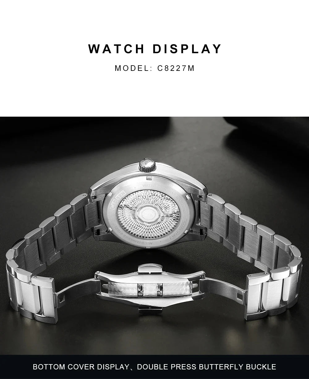 CADISEN C8227 Dress Watch Luminous NH35 AR Sapphire 10Bar 40MM
