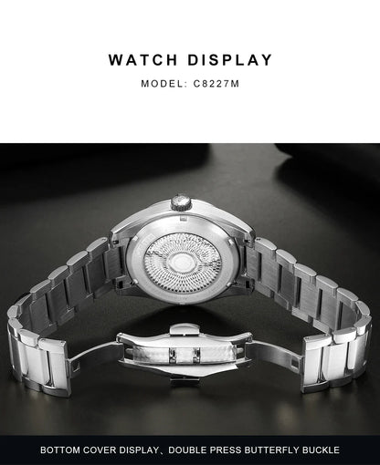 CADISEN C8227 Dress Watch Luminous NH35 AR Sapphire 10Bar 40MM