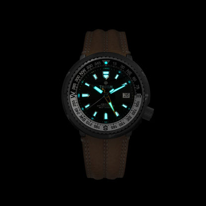 THORN T012 Titanium Mountain Tuna Watch NH34 GMT Movement 47mm Sapphire  20Bar  BGW9 Luminous