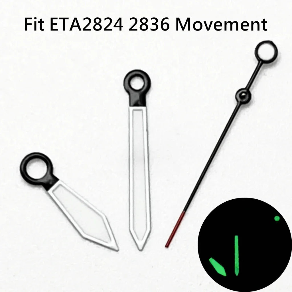 ETA Hands Silver/Black Watch Hands Fit NH35 NH36 PT5000 ETA2836 2824 DG2813 3804 Miyota8215 8205 821A Movement Watch Accessories