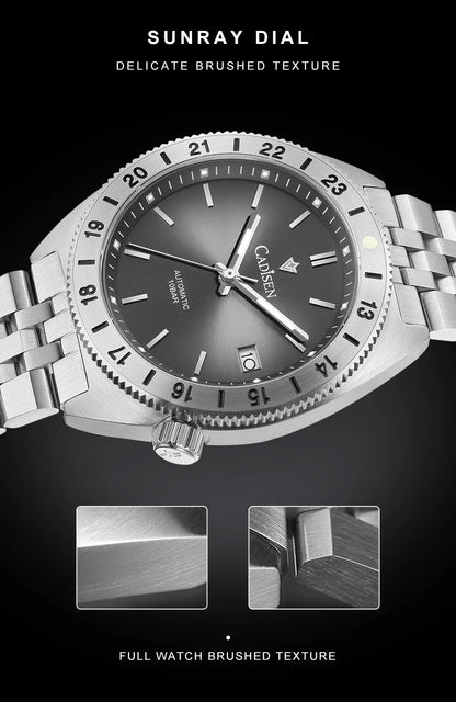 CADISEN C8230 Dive Watch Miyota 8215 Luminous Stainless steel AR Coating Sapphire 39MM 10Bar