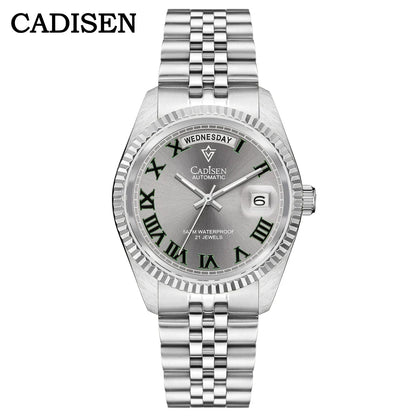 Cadisen C8228 DD38 Watch Diamond Dial MIYOTA 8285 AR Sapphire Crystal luminous 38MM 5Bar