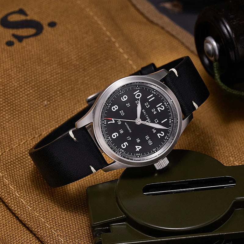 Baltany Field Watch S2049 Customizable 10ATM Waterproof 39mm  NH35 Automatic Ar Sapphire Swiss lume