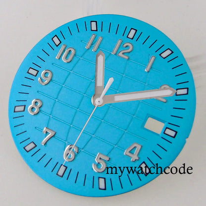 40mm Watch Case Glass Back Rubber Strap Dial Hands Set Fit NH35A NH36A Automatic Movement Sapphire Glass