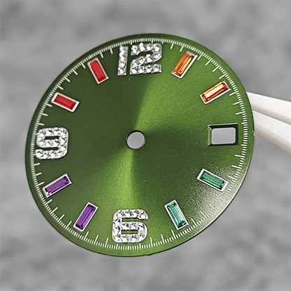 28.5mm Watch Parts Watch Dial Sun Pattern Rainbow Scale Watch Faces Modification Accessories for NH35/NH36/4R/7S Movement