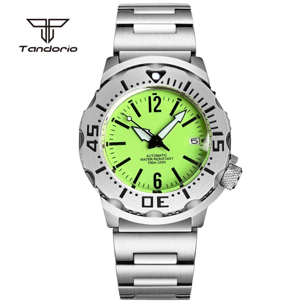 Tandorio TD254G Monster Watch Green Dial FUll Lume NH35A 42mm 20BAR Sapphire