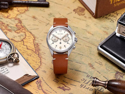 Customizable Watch Baltany 39mm Vk64 Quartz  Military watch Chrono RAF 6BB Homage Multifunction Chronograph 5bar AR Sapphire Swiss Lume