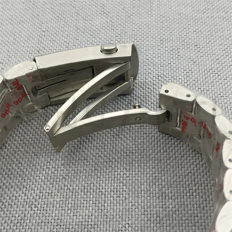 Speed Master Case 40mm VK63 Silver Watch Case Blue Green Black Silver Insert With Coated Glass For VK63 Quartz Chronograph Movement Steel Bracelet