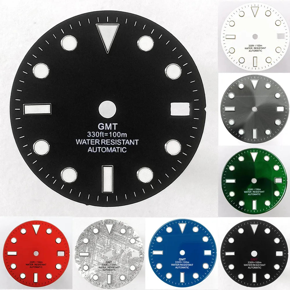 28.5mm diameter dial suitable for NH-34/35/36 movements GMT Luminous dial customization LOGO/name DIY dial watch parts