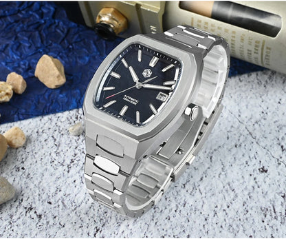 San Martin Dress Watch SN0145 39.5mm Tonneau Luxury Mineral Dial  PT5000 SW200 Automatic AR Sapphire Luminous