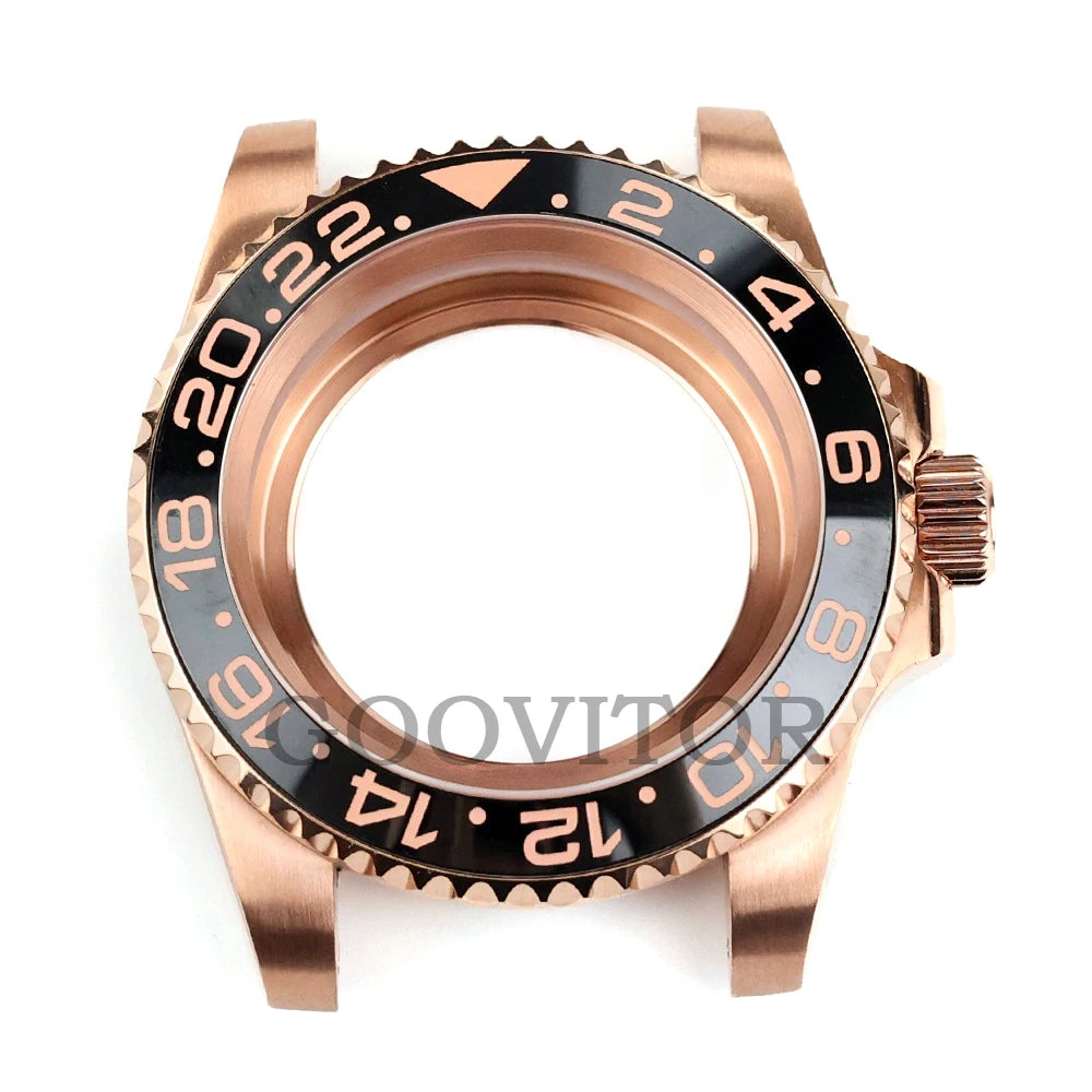 NH35 Watch Case 40mm For GMT YACHT-MASTER Seiko NH34/NH35/NH36/NH38 Movement Rose Gold Jubilee Bracelet Submariner NH35 Case