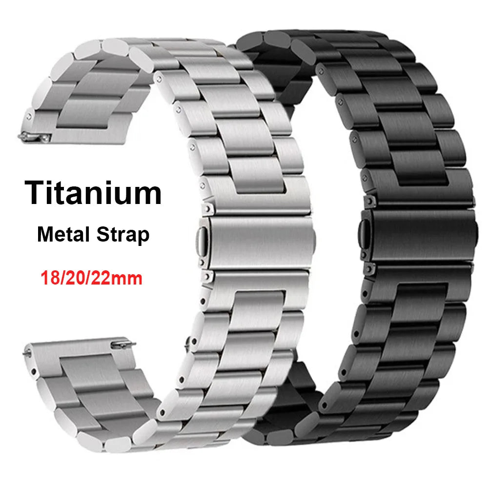Titanium Strap 18mm 20mm 22mm Folding Buckle Quick Release FLat End Metal Watch Band for Seiko for Men Watches Accessories