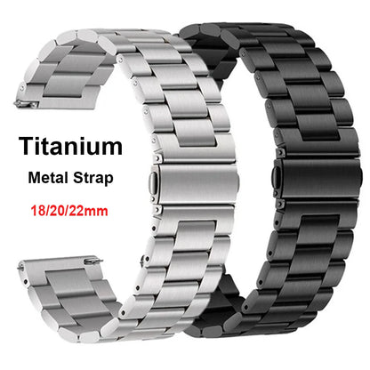 Titanium Strap 18mm 20mm 22mm Folding Buckle Quick Release FLat End Metal Watch Band for Seiko for Men Watches Accessories
