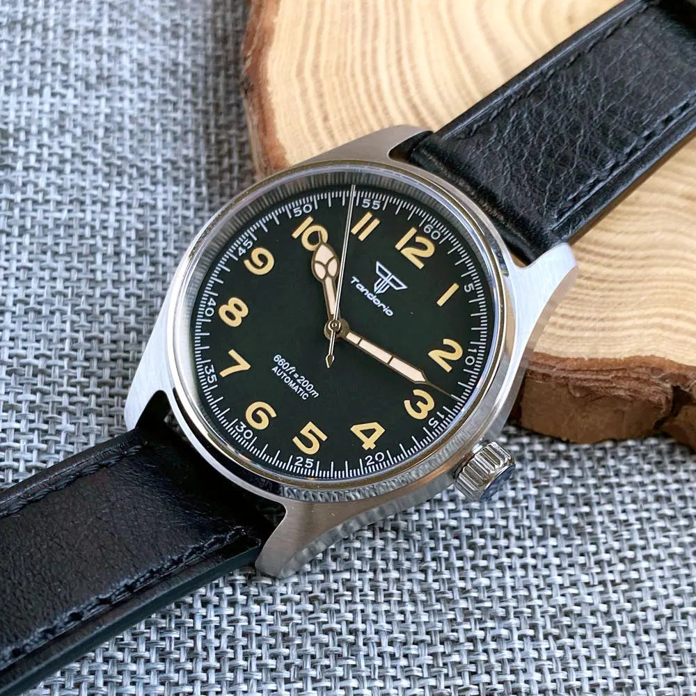 Tandorio 39mm Sapphire Glass 20ATM NH35A PT5000 Pilot TD134