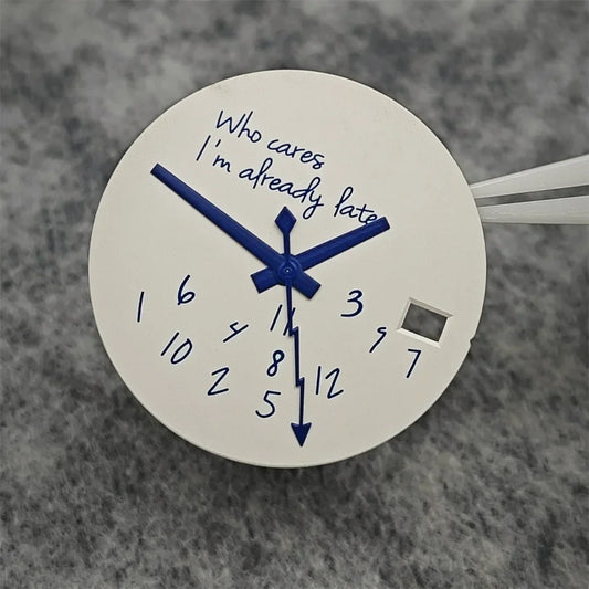 Modified Blue Log Hands + Watch Dial Set 28.5mm DIY Watch Faces Fits NH35/4R36 Movement Who Cares Lt's Already Late Accessories