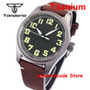 39mm Titanium Pilot Watch Tandorio TD143T Miyota 8215 Movt Automatic Sapphire 20ATM Retro Men Watch