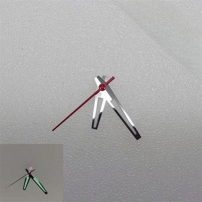 Green Luminous Watch Hands with Red/blue Second Needle for Men's Watch Replacement Accessories Fit NH35/NH36/4R Movement