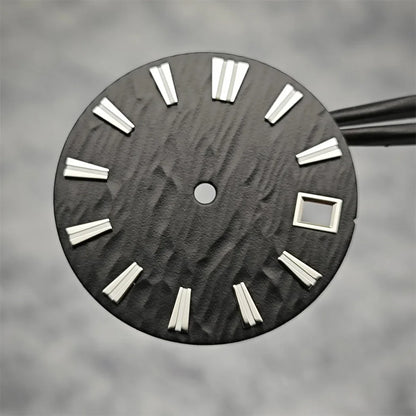 28.5mm NH35 Watch Dial Vertical Wave Stripe Pattern Watch Faces BGW9/C3 Luminous Surface Accessories for NH35/NH36/4R/6R Movement