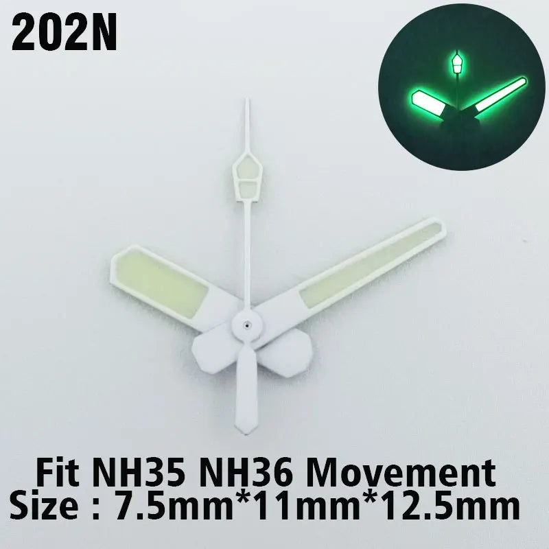 Watch hands NH series 35 36 hands Green glow in the dark hands seconds Watch accessories for NH series 35 36 movement assembly