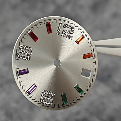 28.5mm Watch Parts Watch Dial Sun Pattern Rainbow Scale Watch Faces Modification Accessories for NH35/NH36/4R/7S Movement
