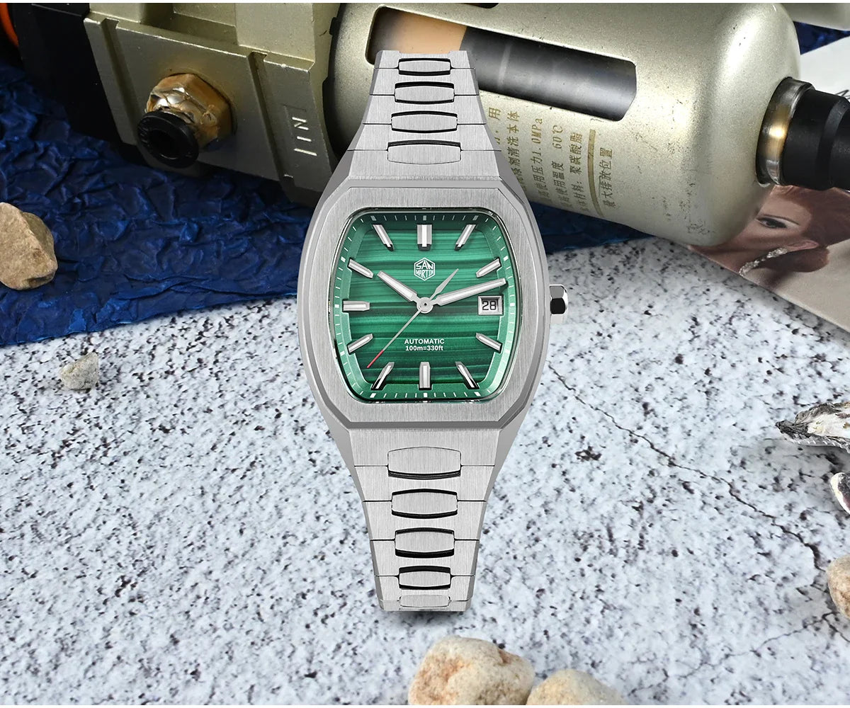 San Martin Dress Watch SN0145 39.5mm Tonneau Luxury Mineral Dial  PT5000 SW200 Automatic AR Sapphire Luminous