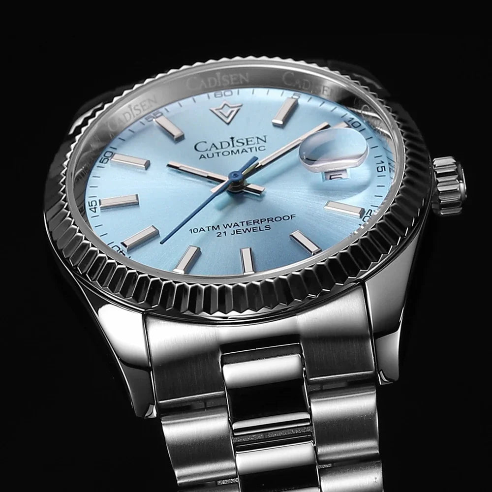 Cadisen C8214 DateJust Watch AR Sapphire MIYOTA 8215 10Bar C3 Lume 40MM