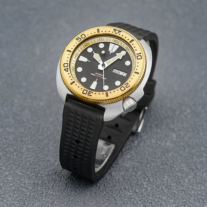 Golden Sterile Turtle SKX6105  Abalone NH36A Sapphire 20Bar Ceramic Bezel 44mm