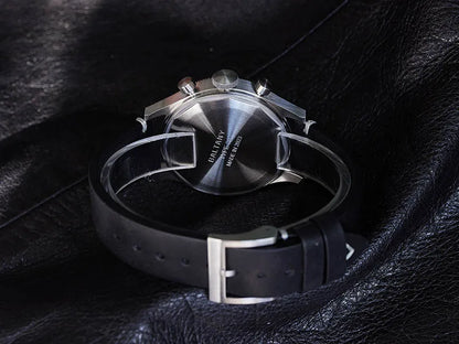 Baltany Military Chronograph Man S5054 Retro Style Quartz Watch Leather Strap Sapphire Glass 5ATM Waterproof Multifunction Watch