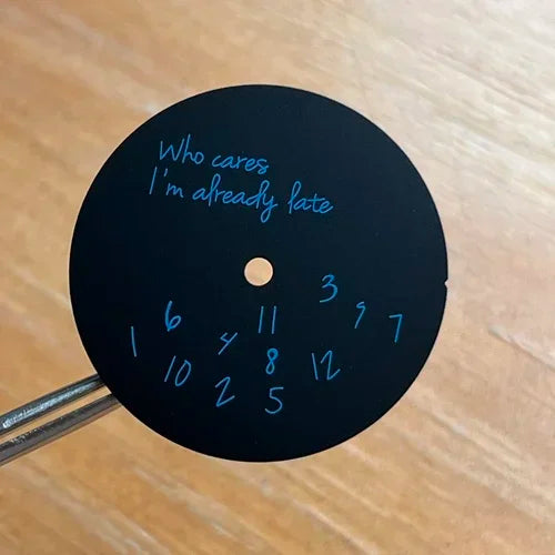 New Log Modified Watch Face 28.5mm DIY Watch Dial Fits NH35/4R36 Movement Who Cares Lt's Already Late Watch Accessories