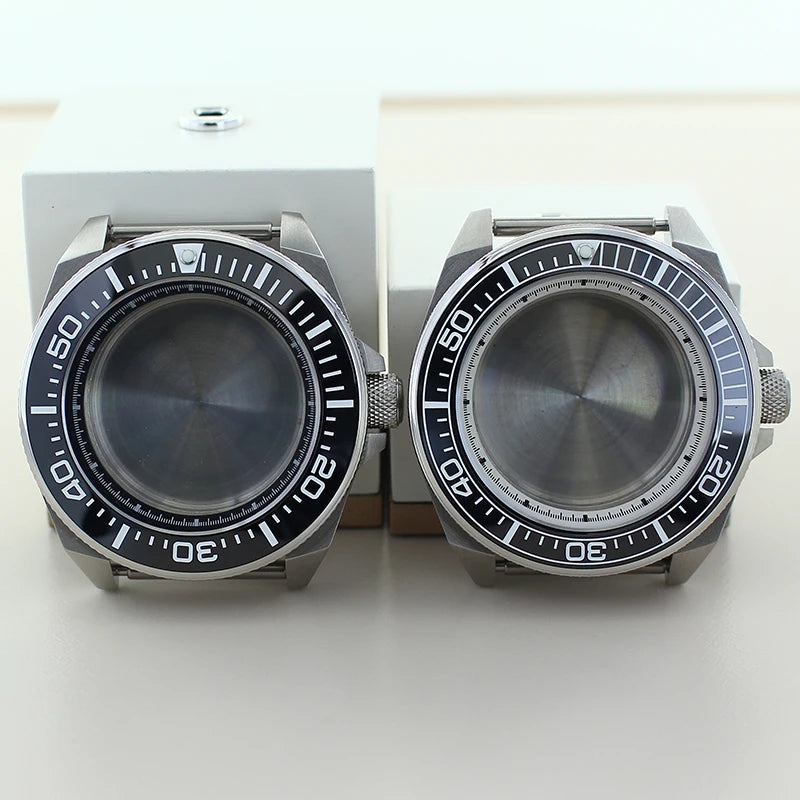 Modified Samurai Diving Watch Case 43.8mm For Seiko NH35 NH36 NH38 NH34 4R36 Movement 28.5mm Dial Sapphire Crystal Ceramic Bezel