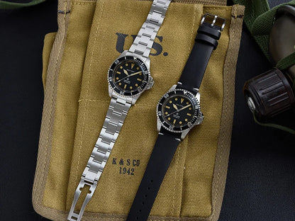 Baltany S3075 Vintage MilSubmariner Watch Rotation Bezel Brushed Bracelect Luminou Leather Sapphire Stainless Steel Dive Watches