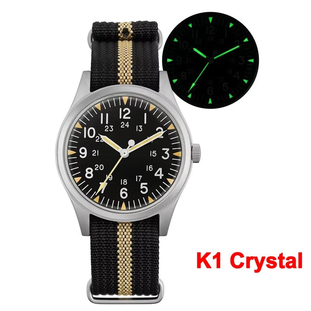 Militado ML07 Military Watch VH31 Quartz Sapphire Luminous AR Coating 10bar