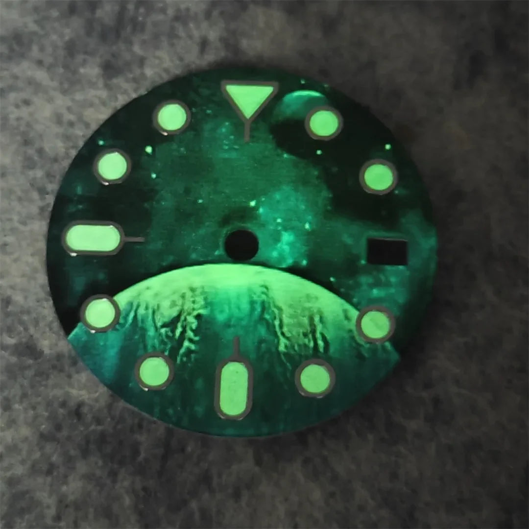 NH35 Watch dial starry sky lunar star Watch faces with Green Luminous Conversion Watch Accessories for NH35 / NH34 Movement
