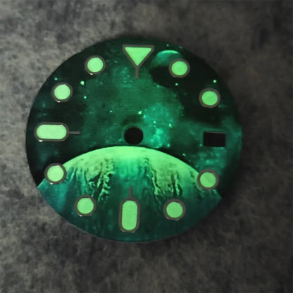 NH35 Watch dial starry sky lunar star Watch faces with Green Luminous Conversion Watch Accessories for NH35 / NH34 Movement