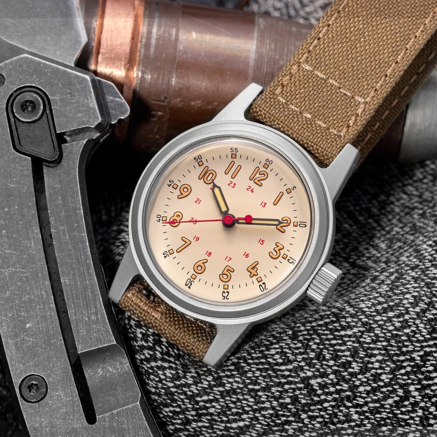 THORN SHY043 36mm  NH35 Automatic Retro Field Military Watch C3 Luminous 10bar