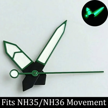 high-quality Watch accessories watch pointer NH series 35 NH36 hands green  luminous suitable for N H35/ NH36 movement