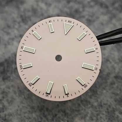 Enameled 28.5mm Watch Dial with Green Luminous Coloured Watch Faces for NH35/ ETA2836/ Japan 8215/ Mingzhu 2813 Movements