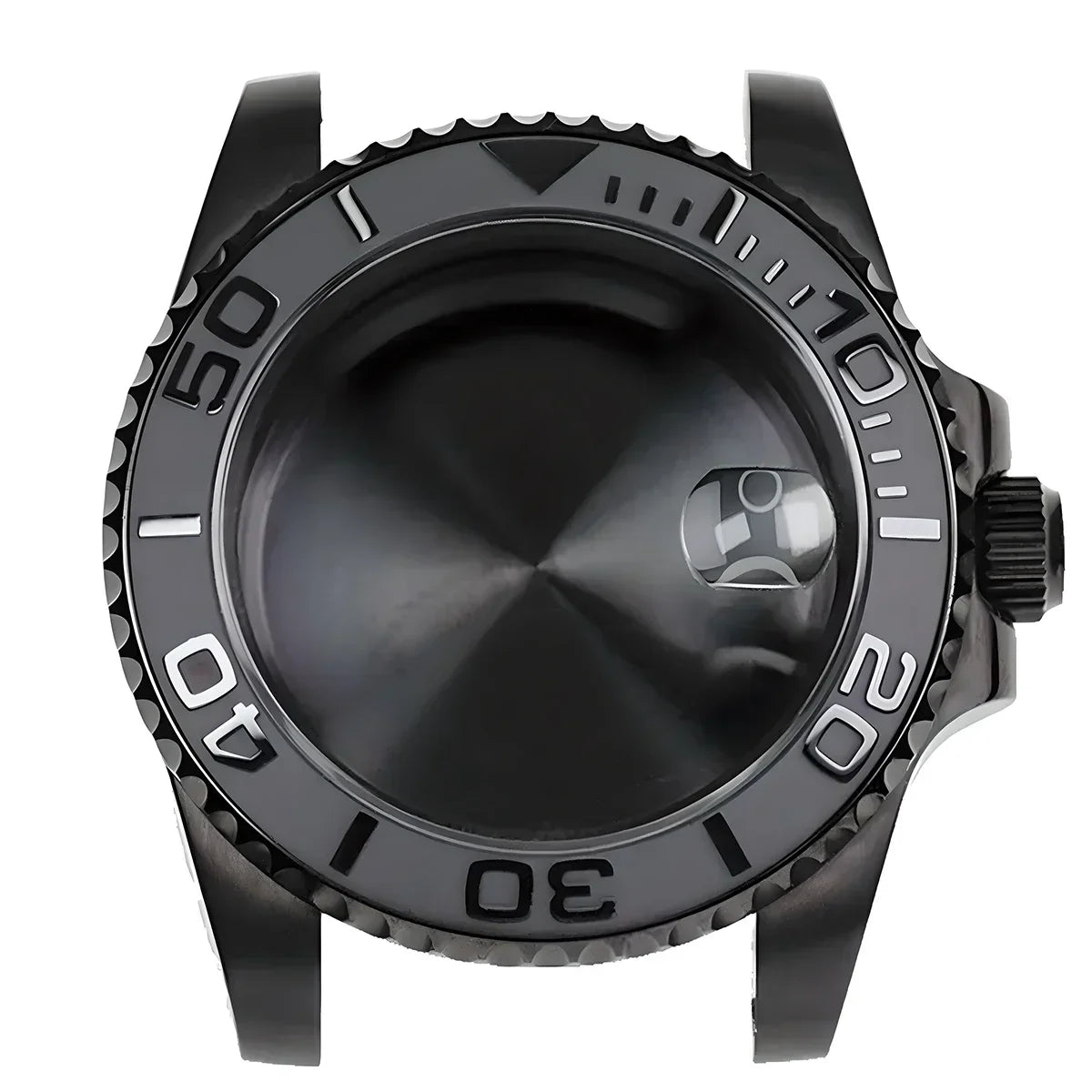 42mm Black PVD Yacht master Skx007 Steel Black Matte Waterproof Watch Case With Sapphire Crystal For Nh35 Nh36 Movement 28.5mm Dial Mods