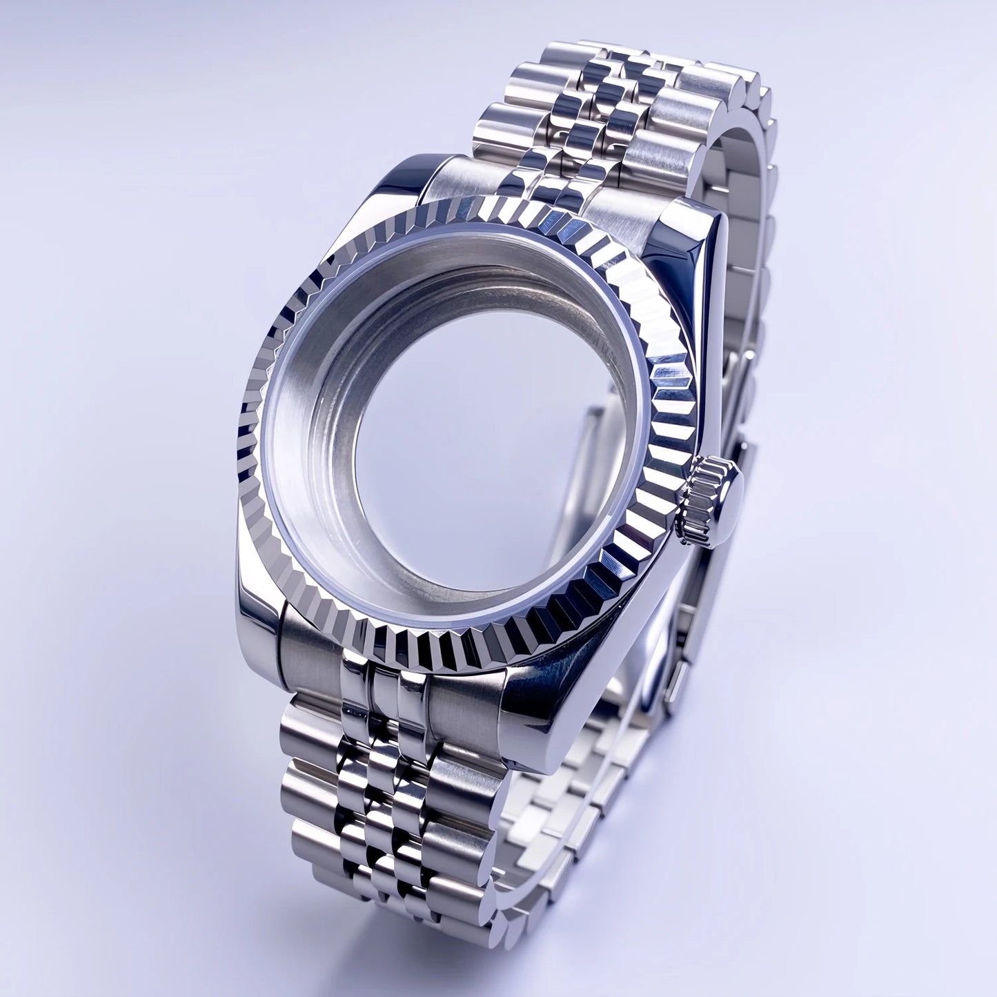 36mm/39mm NH35 Case Stainless Steel Sapphire Crystal Waterproof Fluted Case For NH35 NH36 Movement 28.5mm Dial NH35 Watch Case